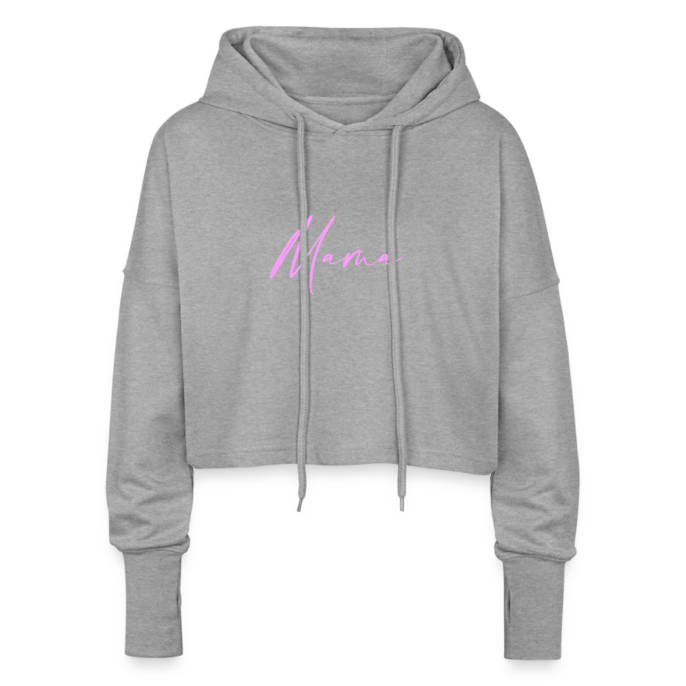 Crop Hoodie - Mama - Grau meliert