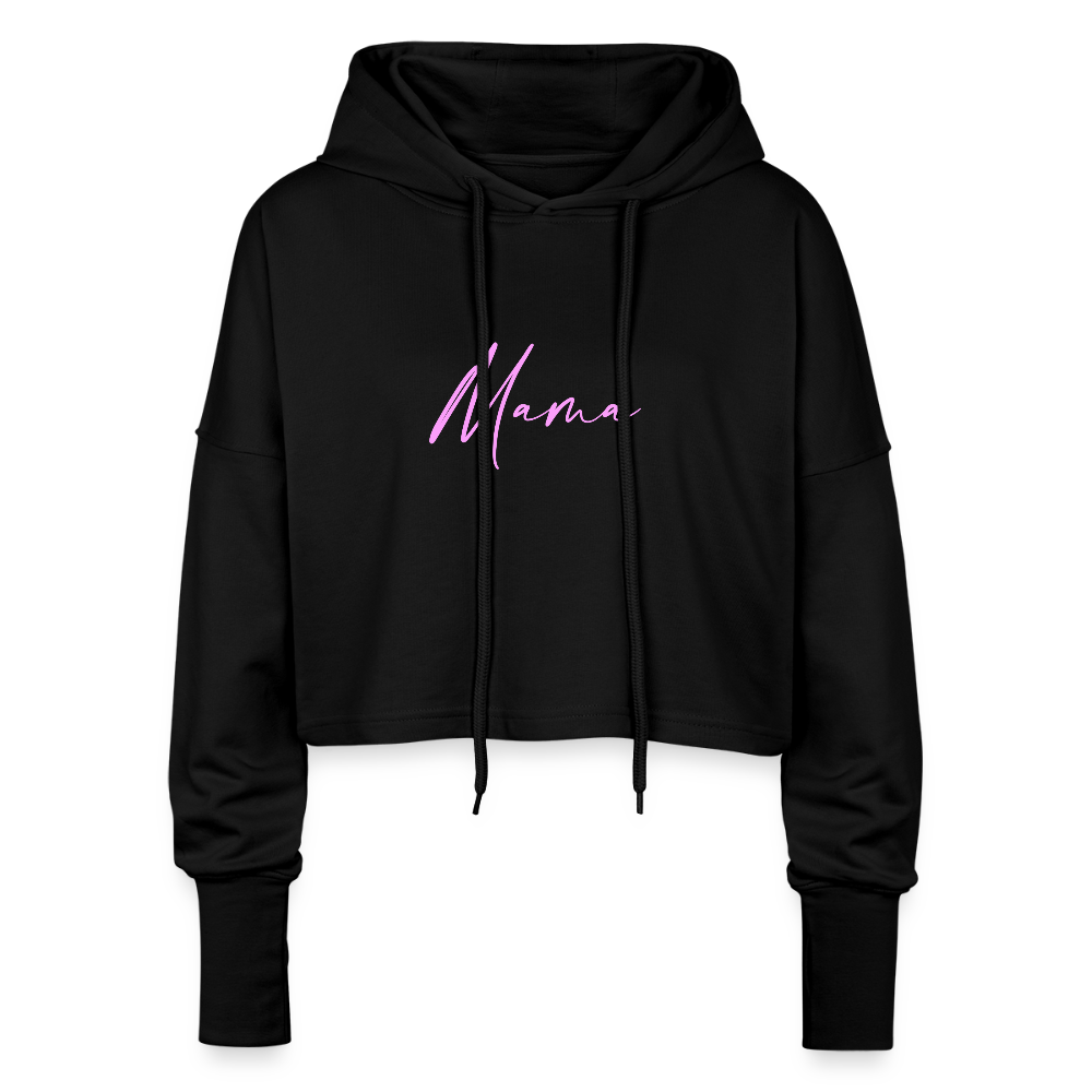 Crop Hoodie - Mama - Schwarz