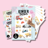temporäre Tattoos 5 gleiche Bögen I 3 Motive zur Auswahl: Superhelden/Autos/Pferde