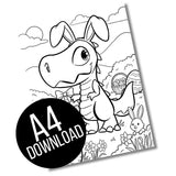 Ausmalbild Oster Dino Rio (A4) zum Download