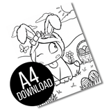 Ausmalbild Oster Mina (A4) zum Download