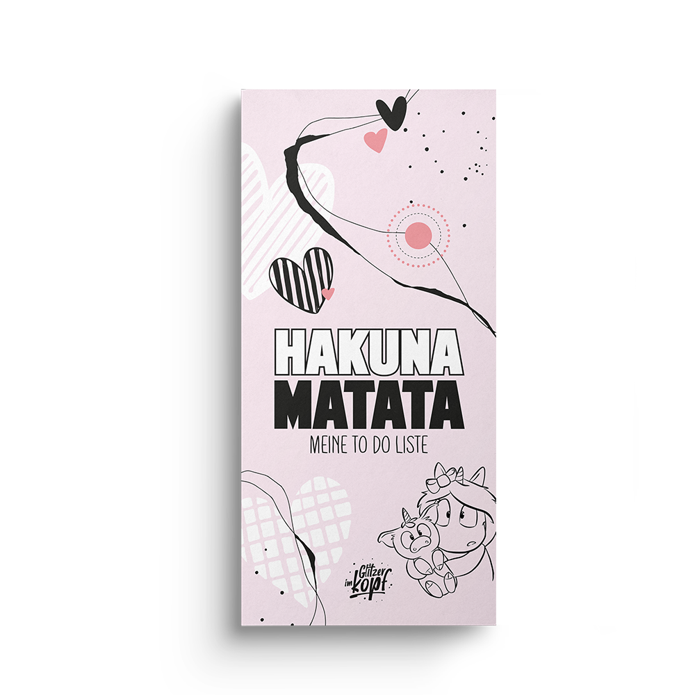 To Do Liste Hakuna Matata DIN Lang - Einhorn Mina Block
