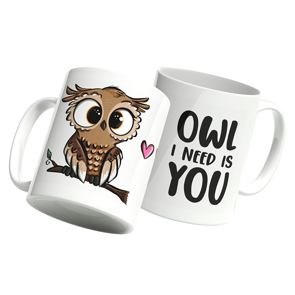 Tasse Eule - Owl i need is you - Einhorn Mina tasse