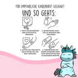 temporäre Tattoos Einhorn Mina & Friends - 3 Bögen verschiedene Motive