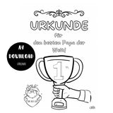 Ausmalbild Bester Papa Urkunde (A4) zum Download